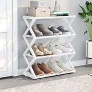 TIMIFIS Plastic Shoe Rack, Kitchen Appliances Household X Type Shoe Rack Multifunctional Double Steel Tube Assembly Shoe Cabinet Dormitory Shelf