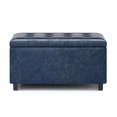 thumbnail image 3 of Cosmopolitan 34 in.W Contemporary Storage Ottoman in Denim Blue Faux Leather, 3 of 9