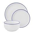 thumbnail image 1 of Mainstays 12-Piece Blue Rim Stoneware Dinnerware Set, 1 of 5