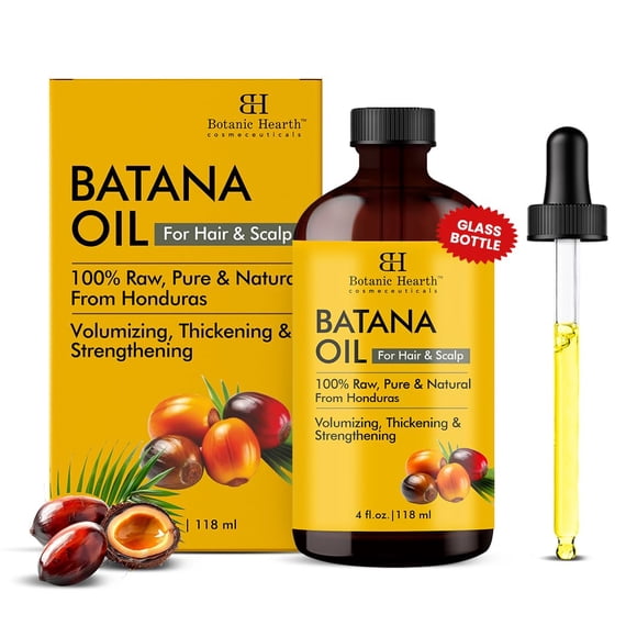 Botanic Hearth Raw Batana Oil for Hair (4 fl oz) | 100% Pure & Unrefined Oil from Honduras | Promotes Thicker, Stronger Hair