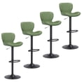 thumbnail image 2 of Walsunny Adjustable Bar Stools Set of 4 Leather Upholstered Swivel Counter Stools Counter Height Bar Stools with Large Base, Room Bar, Green, 2 of 5