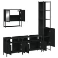 thumbnail image 3 of vidaXL 4 Piece Bathroom Furniture Set Black Engineered Wood, 3 of 5