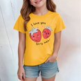 thumbnail image 2 of Akiihool Vêtements d'Été pour Filles T-Shirts Graphiques pour Fille Vacances Haut Hibiscus Col Rond Manches Courtes Jolis Hauts d'Été Coupe Ajustée T-Shirt (Jaune, 3-4 Ans), 2 of 4