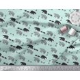 thumbnail image 2 of Soimoi Green polyester Crepe Fabric Bear & Text Fabric Prints By Yard 52 Inch Wide, 2 of 5