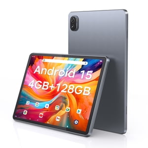 RNRUO 10.1" Android 15 Tablet, 12GB(4+8)RAM, 128GB ROM, 128GB Expand, A537PX Processor Quad-Core Processor up to 2.0GHz, WiFi 6 BT5.4, 6000mAh with Fast Charge, Dual Camera, IPS Display, Blue Gray