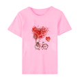 thumbnail image 5 of Meichang Chemises pour Femmes Joyeuse Saint-Valentin Hauts T-Shirts Graphiques Cœur en Bonbon Hauts Col Rond Coupe Ample Manches Courtes T-Shirts Saint-Valentin pour Femmes, 5 of 5