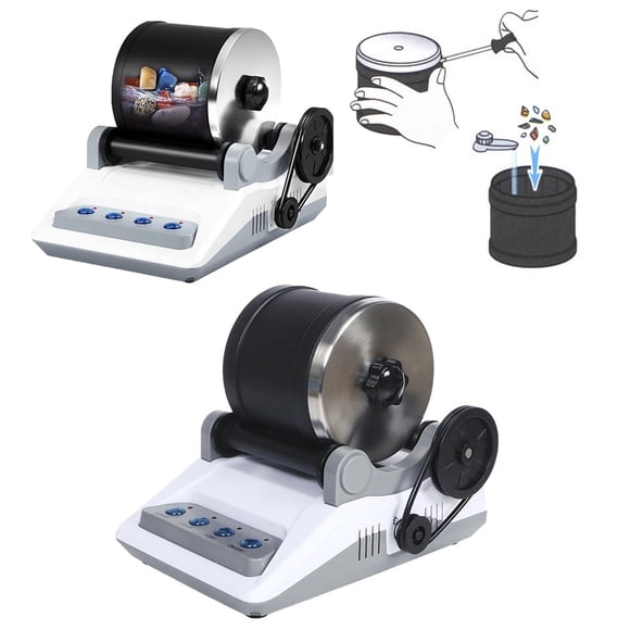 Riforla Stone Drum Rock Tumbler Kit Stone Cup Set Stone Grinding Machine Rock Polisher with Grains & Jewellery Attachments Arts & Crafts & Diy Toys A
