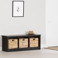 thumbnail image 1 of Banc d’entrée avec rangement, fini Noir antiqué, collection Toza de Meubles South Shore, 1 of 12