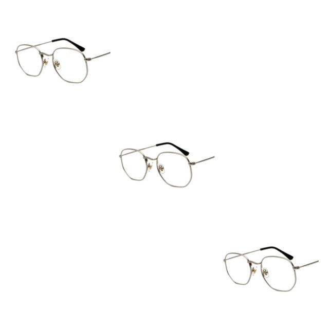 relayinert Fashionable Polarized Lens Small Square For Trendy Style Materials silver anti-blue 3Set