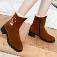 thumbnail image 1 of Bottes pour Femmes Mode Chic Femmes Chaussures de Couleur Unie Décontractées Chaudes Bottines d'Hiver Chaussures en Liquidation, 1 of 9
