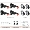 thumbnail image 4 of LLMRR Workbench Casters Kit, 4 PCS Heavy Duty Casters with Brake, with Lifting and Lowering Function, Quick Release Stepdown Caster for Workbenches, Machinery and Tables, Load 660LBS, Red, 4 of 8