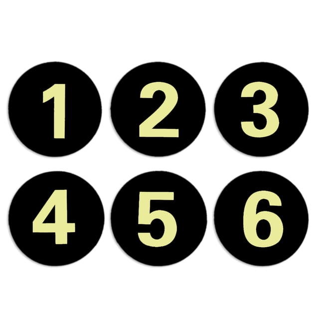 Aspire Acrylic Locker Number Signs 1-30, Door Sign with Self-adhesive Tape Black
