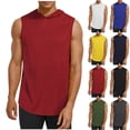 thumbnail image 1 of Yuyuzo Sleeveless Shirts for Men Hooded Workout Tank Top Solid Color Loose Fitted Running Gym Tees, 1 of 6