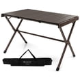 thumbnail image 1 of Costway 4-6 Person Portable Aluminum Camping Table Lightweight Roll Up Table Brown, 1 of 10