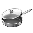 thumbnail image 1 of Non-Stick Pan For Cooking Stainless Steel Frying Pan With Lid Durable Easy To Clean Ideal For Eggs And Steaks For Home And Outdoor Use, 1 of 7