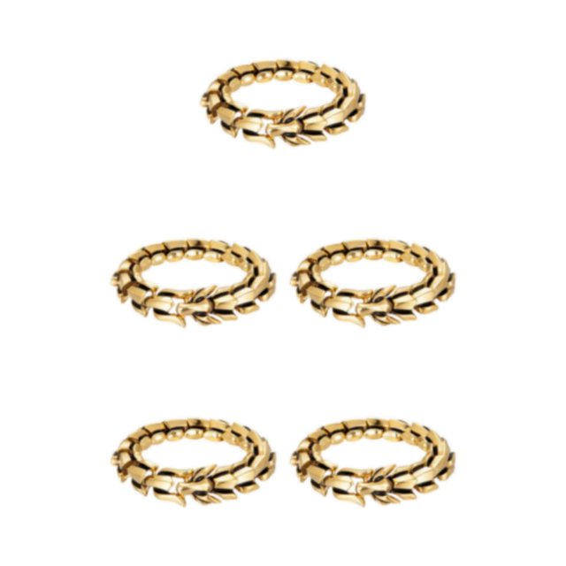 Thinsony Distinctive Gothic Punk Dragon Scale Bangle 48 inches Cool and Contemporary Gold 8.26 Inch 5Set