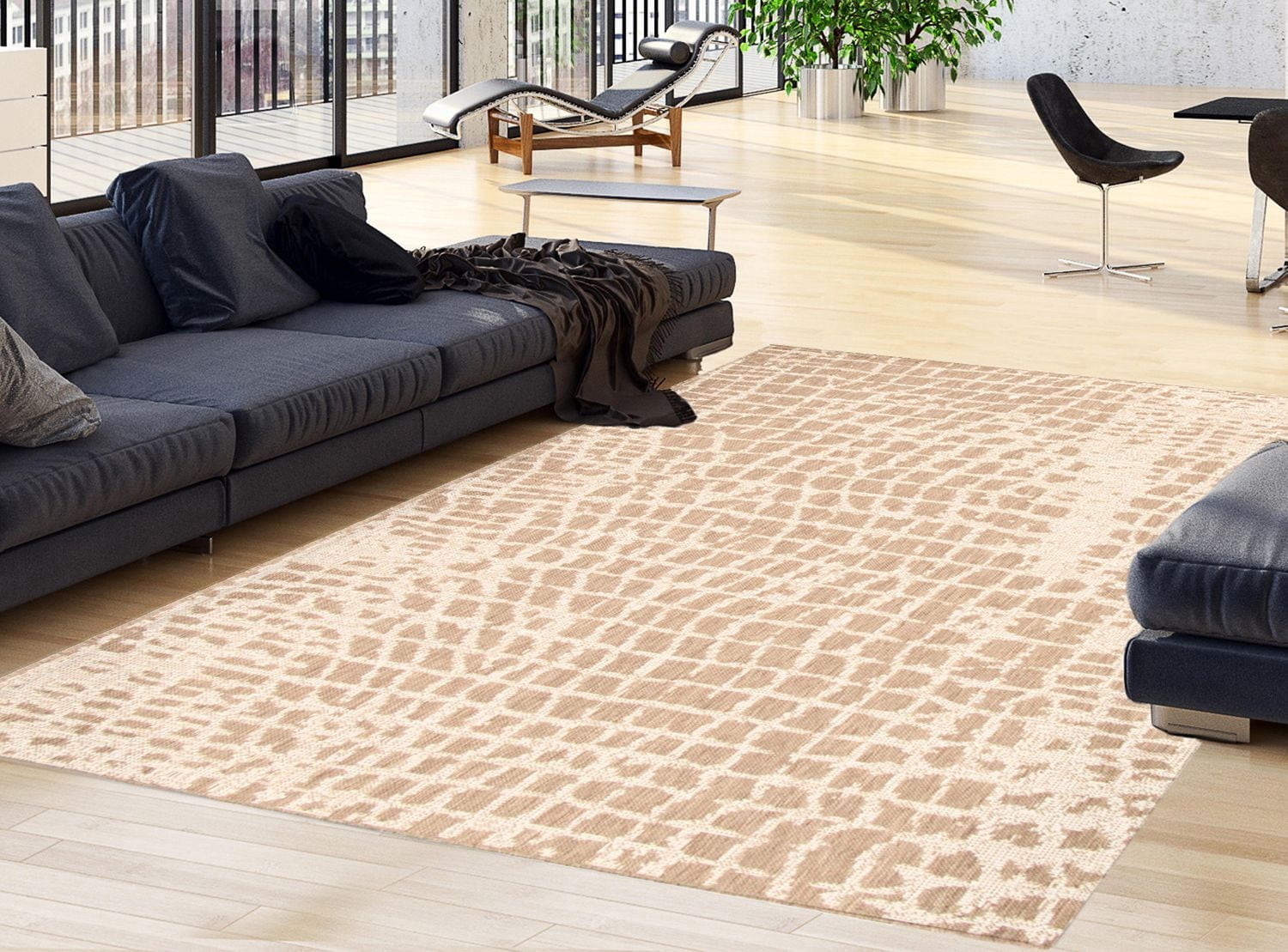 Tapis ECARPET Intérieur Extérieur pour Patio, Terrasse, Salon Collection Sisal Safari