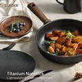 thumbnail image 2 of Carote Titanium Nonstick Frying Pan Skillet, 10" Nonstick Fry Pan Without Glass Lid, Induction Compatible, Black, 2 of 8