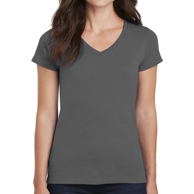 Gildan - T-Shirt à Col en V pour Femmes en Coton Épais