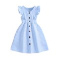 thumbnail image 1 of Liquidation d'Économies d'Été! WRKEKC Robes d'Été pour Filles, Robe Décontractée pour Filles, Robe d'Été à Manches Courtes pour Filles Col Claudine Mignonne Robe de Princesse Col Rond Jupe à Nœud de Princesse 8 Ans, 1 of 7