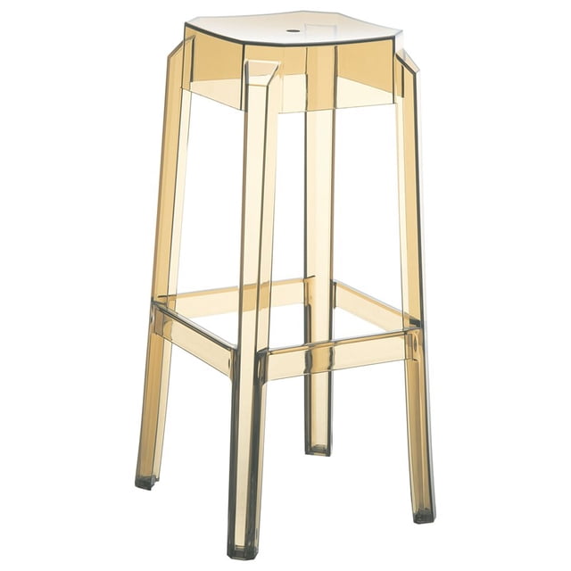 Compamia Fox 30" Polycarbonate Patio Bar Stool in Transparent Amber