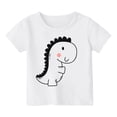 thumbnail image 1 of WERYOUNG T-Shirts Filles Garçons Été Décontracté Imprimé Dinosaure Col Rond Manches Courtes T-Shirts Enfants Doux Vêtements de Maison Tee-Shirts, Blanc, 3-4 Ans, 1 of 3