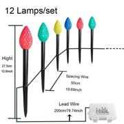 Solar Powered C9 Strawberry Led String Lights | One To Twelve Branch Decorative Garden Lighting | Ground Plug Outdoor Fairy Lights for Christmas Yard Patio Lawn Decor