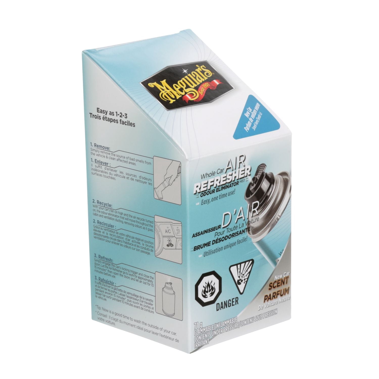Assainisseur d’air en aérosol pour toute la voiture Meguiar’s®, G16402C, parfum de voiture neuve, 71 g (2,5 oz)