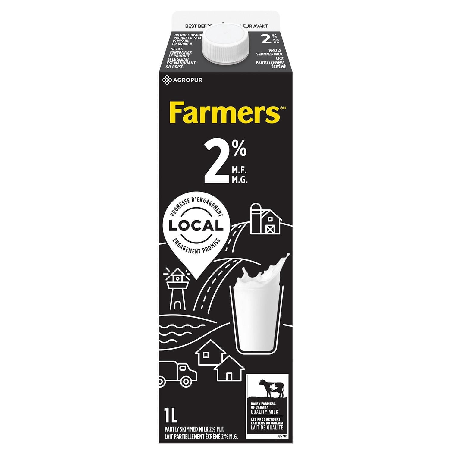 Farmers Lait 2 % Partiellement Écrémé 1L