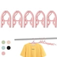 thumbnail image 2 of Clearance! 5Pcs Travel Foldable Hangers Update Portable Plastic Hanger Travel Accessories Must Haves Clothes Drying Rack Folding Hanger for Traveling Camping Flying Rv Cruise Suitcase One Size Pink, 2 of 7