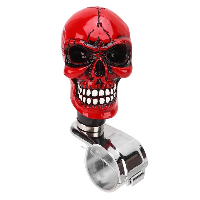 Volant Tête de Mort, Résine Métallique Résistante à l'Usure, Anti-Décoloration, Durable, Bouton de Commande de Volant pour Voiture Noir, Rouge