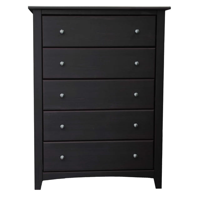 Solid Wood Five Drawer Chest