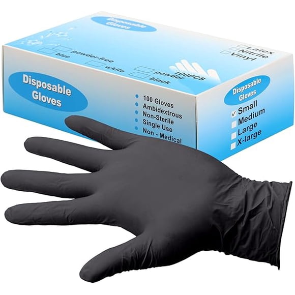 100pcs Nitrile Gloves Disposable Gloves Food Safe Powder Free Latex Free Gloves for Tattoo, Mechanics, Hairdressing, Home use (Large)