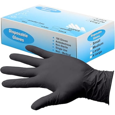 100pcs Nitrile Gloves Disposable Gloves Food Safe Powder Free Latex Free Gloves for Tattoo, Mechanics, Hairdressing, Home use (Large)