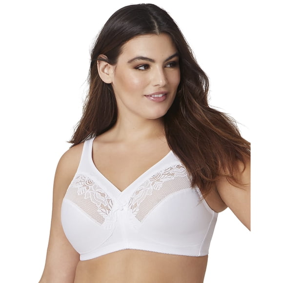 Glamorise Full Figure Plus Size MagicLift Minimizer Bra Wirefree #1003 White