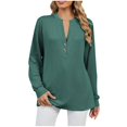 thumbnail image 2 of RXIRUCGD Mode Décontractée pour Femmes Sweat-Shirt à Manches Longues Col en V Confortable, Vert, Taille: S, 2 of 9