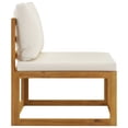 thumbnail image 2 of vidaXL Sectional Middle Sofa & Cream White Cushion Solid Acacia Wood, 2 of 4