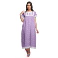 thumbnail image 1 of Moomaya Robe de Nuit Maxi pour Femmes en Coton Imprimé à Bordure Volantée, 1 of 5