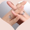 thumbnail image 4 of Or Blanc Réglable Plaqué Ouvert Réglable Amants Anneau Strass Cuivre Strass Cloutés Bijoux Amants Couple Mariage, 4 of 6
