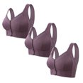 thumbnail image 1 of Timegard Front Closure Bras for Women 3pc Plus Size Wireless Full Coverage Support Breathable Daily Bras, 1 of 2