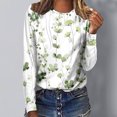 thumbnail image 2 of IROINID Offres Polyester Long Sleeve T-Shirt pour Women Confortable Col Rond en Vrac Tops T-Shirts Chemisier, Vert, 2 of 4