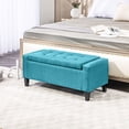 thumbnail image 2 of HOMCOM Storage Bench, Ottoman Bench with Flip Top, Green, 2 of 10