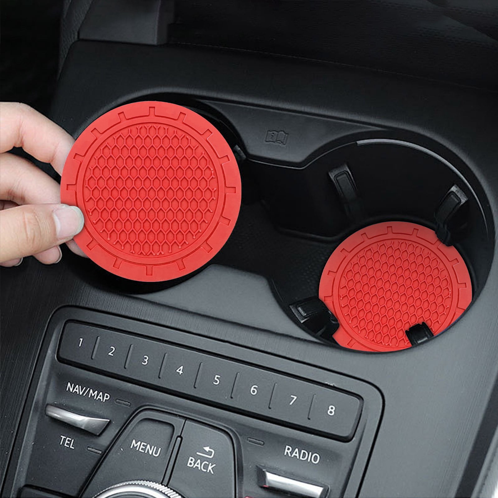 Chmadoxn 2PC Car Originality Water Mat Fashion Solid Color Heat Insulation Mat Honeycomb Car Mat Car Mat coasters coasters