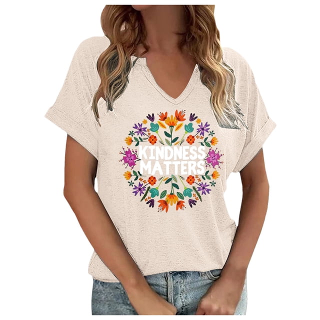 Hauts pour Femmes Manches Courtes Chemises Imprimées Décontractées Boutonnées Col Rond Blouses de Travail T-Shirts pour Femmes A S
