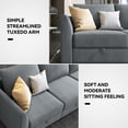 thumbnail image 4 of HONBAY Modular Sectional Sofa avec Canapé Méridien Réversible avec Ottomans, Canapé Sectionnel en U pour Salon, Gris Bleuâtre, 4 of 8