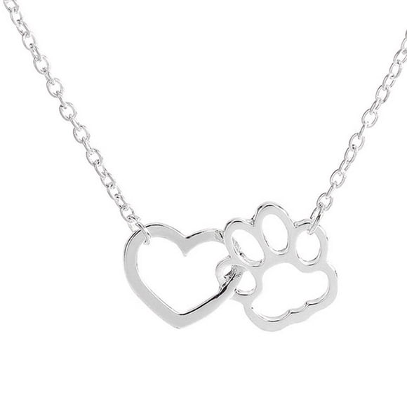 RKSTN Necklaces For Women Ladies Animal Paw Peach Heart Pendant Necklace Jewelry Gift Name Necklace Personalized Jewelry For Women
