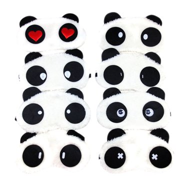 Miangastore Panda Eye Mask Assorted Color Plush Fabric 10Pcs 7.5 x 4.7 x 3.9in
