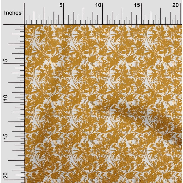oneOone Georgette Viscose Orange Fabric Florals Craft Projects Decor Fabric Printed By The Yard 42 Inch Wide