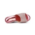 thumbnail image 4 of BLISSFUL STEP Sandales à Talon Compensé à Paillettes pour Femmes, Mules à Plateforme à Bout Ouvert, Rose, 7, 4 of 7