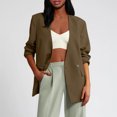 thumbnail image 1 of Styesk Blazers for Women Business Casual Outfits Open Front Long Sleeve Blazer Jackets Solid Color Lapel Padded Shoulder Long Suit Jackets Loose Fit Button Work Office Suit Jacket, 1 of 5